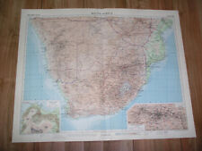 1956 VINTAGE MAP OF SOUTH AFRICA CAPE TOWN JOHANNESBURG NAMIBIA RHODESIA picture