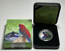 2014 Cook Islands $5 Silver Proof '3D World of Parrots - Crimson Rosella' picture