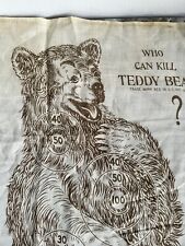 Antique 1906 Cloth Target for the Game of Teddy Bear 