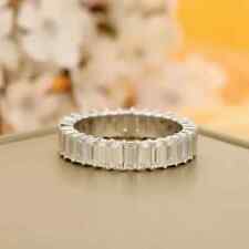 3Ct Baguette Cut Moissanite Diamond Eternity Women's Band 14k White Gold Plated picture