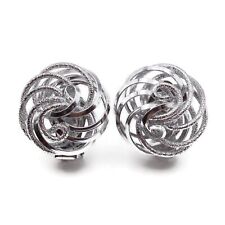 Vintage West Germany Eloxal Aluminum Openwork Swirl Clip On Fashion Earrings picture