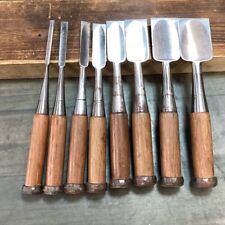 Sukemaru Oire Nomi Japanese Bench Chisels HSS High Speed Steel Set of 8 Used picture