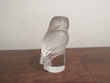 Lalique France Frosted Crystal Owl Figurine/Paperweight ~ Signed, MINT picture