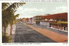 Postcard Latest View of Front Street Colon Rep of Panama picture