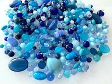 Vintage All Glass Blues Quarter Pound Beads Mix picture