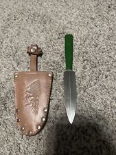 Vintage Othello Solingen Germany Throwing Dagger Knife With Sheath Case Green picture