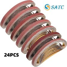 24PCS 1/2x18 in Air Belt Sander File Sanding Belts 40 60 80 120 180 240 Grit picture