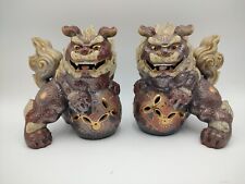 Kutani Japanese Porcelain Foo Dogs Shi Shi Lion Guardian Vintage Marked picture