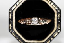 Victorian Circa 1900s 14k Gold Natural Diamond Solitaire Ring picture