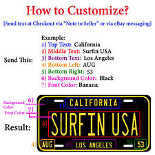 Any State Any Color Customized Aluminum LICENSE PLATE TAG Auto ATV Motorcycle  picture