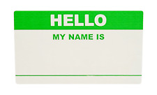 Green Hello My Name Is - Name Tag Identification Stickers (2