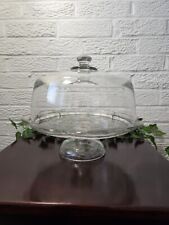 Vintage Anchor Hocking “ Savannah” Cake Stand With Glass Dome Lid picture