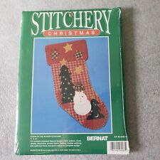 1993 Bernat Stitchery Plaid Christmas Stars in The Woods Stocking County Themed  picture