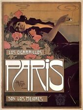 CIGARRILLOS PARIS Vintage French Tobacco Poster Paper Giclee Print 24x30 in. picture