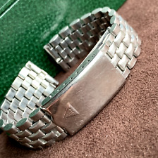 Vintage JB Champion 17.5mm Brick Links Stainless Steel Bracelet Straight Ends picture