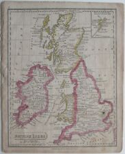Original 1821 Map BRITISH ISLES England Scotland Ireland Wales Printed in Boston picture