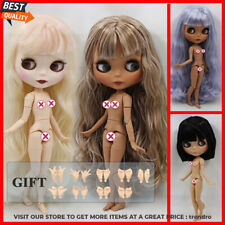 Blythe Doll Nude Jointed 12 inch Body Dark Skin Mixed Hair Matte Face DIY Gift picture
