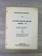 Vtg Feb. 1966  Instruction Manual Jacobs Engine Brake Model #71 picture
