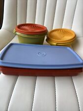 Tupperware  Vintage 1970’s W Lids 5 In, 9 Inches. ID’s Shown In Photos . 6 Pcs picture
