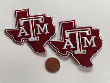 (2) Texas A&M  Aggies vintage embroidered iron on patches Patch Lot 3