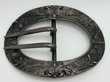 Antique Unger Bros Art Nouveau Bird Sterling Silver Belt Buckle picture