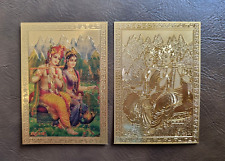 Radha Krishna Painting Picture Metal Embossed India God of Love Hindu Pocket 3