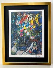 MARC CHAGALL | ORIGINAL VINTAGE 1975 PRINT | SIGNED | MOUNTED IN 11X14 BOARD | picture