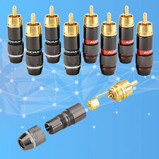 8pcs HiFi RCA Plug Gold Plated 6mm Male Double Self-Locking Lotus Wire Connector picture