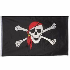 3x5' Jolly Roger Pirate Bandana Red Hat Skull Crossbones Flag 3'x5' House Banner picture