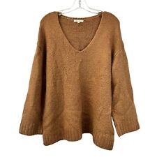 Z Supply Women’s V-Neck Pullover Sweater Long Sleeve Side Slits Brown Size Small picture