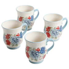 The Pioneer Woman Classic Charm White Ceramic 17-Ounce Mugs, 4-Pack picture