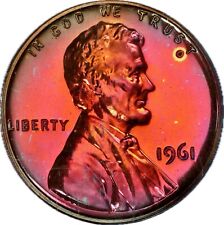 1961 Lincoln Memorial Cent NGC PF66 RB Deep Mirror Color Rainbow Toned picture