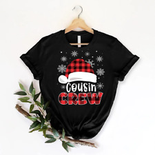 Cousin Crew Christmas Reindeer Buffalo Red Pajamas Family T-Shirt  Mens Womens picture