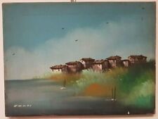Painting Paesaggio Hand Painted On Linen D'Author Conti 30X40 Including Frame picture