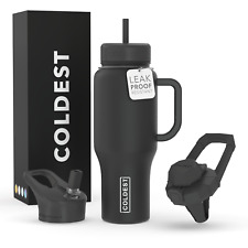 Coldest Shaker With Handle 36+ Hours Cold No Sweat Technology 3 Lids- 36oz picture
