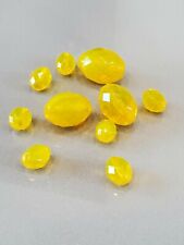 Antique Yellow FACETED CRYSTAL GLASS BEADS LOOSE picture