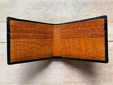 Real Black Brown Alligator Bifold Wallet Original Leather Handmade RFID 8 Cards picture