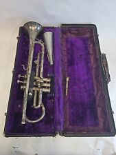 Antique Lyon & Healy Silver Plated Brass American Professional Chicago Trumpet picture