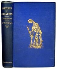 1875 Antique SCIENCE Creation BIBLE Paleontology GEOLOGY Dinosaur EVOLUTION God picture