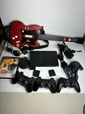 PlayStation 2 PS2 Slim Black Console Bundle w/4Controller  1 Guitar Hero TESTED picture