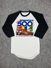 Vintage 1983 Indianapolis 500 T-Shirt Mens Medium Raglan Indy Car Racing Adult picture