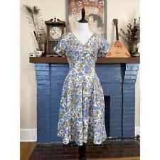 1950s VINTAGE Floral Summer Day Dress 1960s S/M Pinup Swing Fit Flare picture