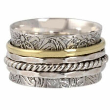Handmade Solid Heavy 925 Sterling Silver Spinner Ring Meditation Ring All Size picture