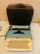 Vintage Smith Corona Coronet Electric Typewriter w/ Case Blue / Beige Works picture