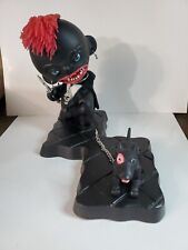 Demon Doll OOAK Handpainted Handmade Horror Goth Fiend Creepy Bobblehead Prop picture