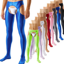 Men's Glossy Crotchless Pantyhose Stockings Stretchy Tights Lingerie Trousers picture
