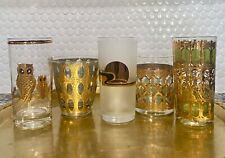 5 Mixed Culver Glasses Highball Rocks Glass Vintage Culver picture