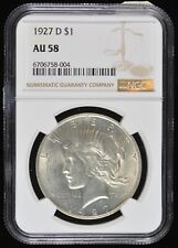 1927 D AU 58 NGC U.S United States Peace Silver Dollar $1 picture