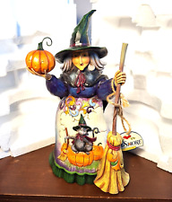 Jim Shore BEWITCHED Halloween Witch Cat & Pumpkin Figurine 4016050 Harvest Star picture