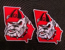 (2) Georgia Bulldogs Vintage Embroidered Iron On Patches patch lot  3